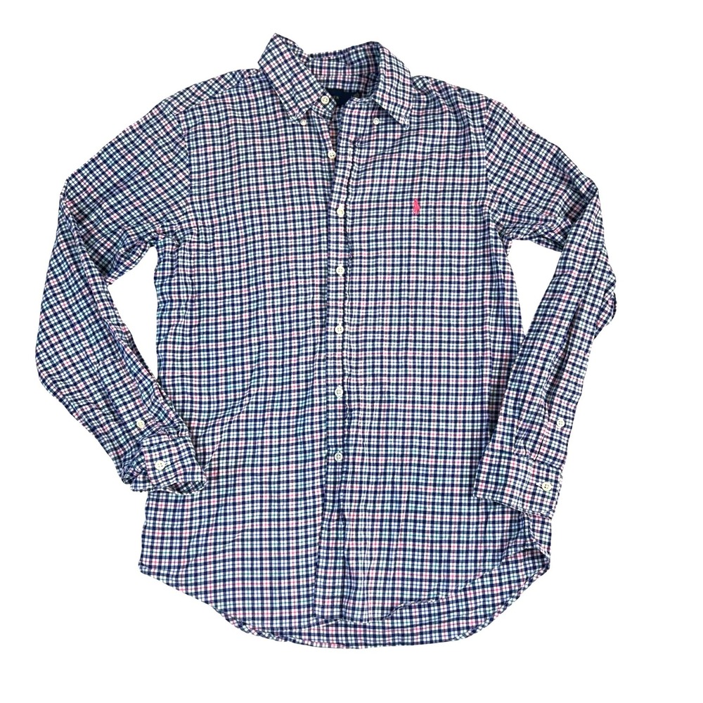Polo Ralph Lauren Men's Navy Pink Plaid Button Down Shirt Size Small SP